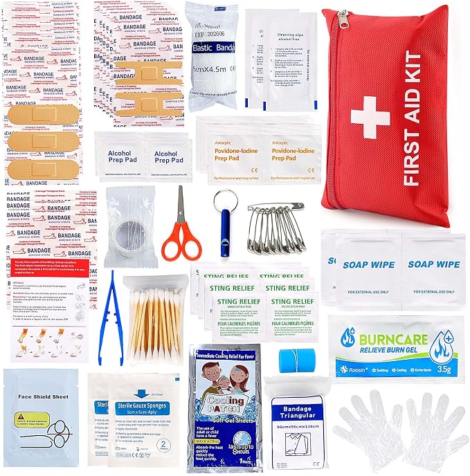 First Aid Kit for Home Car Travel 107 Piece Emergency Kits for Hiking Camping by LOYEE