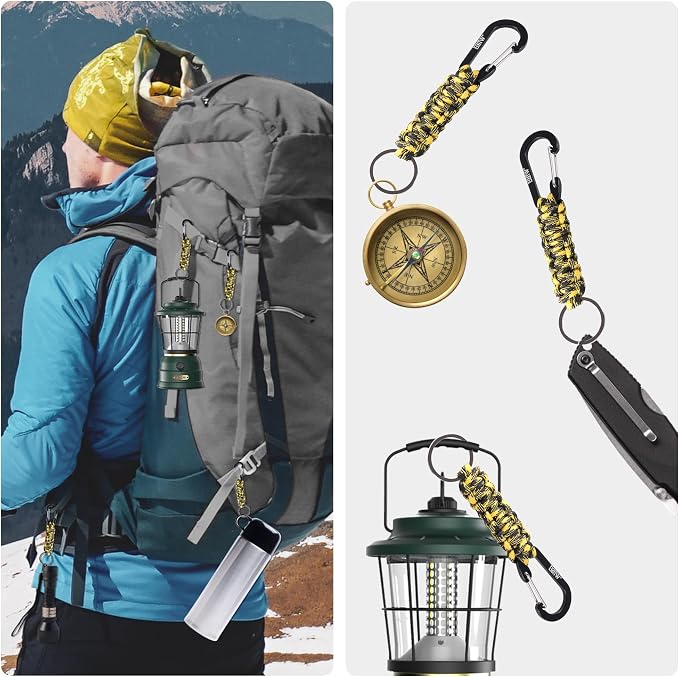 EOTW Paracord Keychain for Men Women Paracord Carabiner Backpack Keychain - Image 2