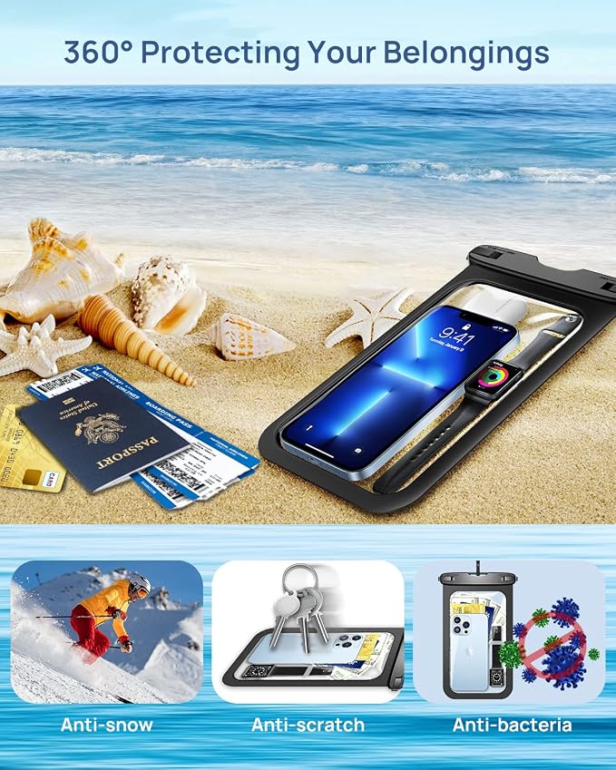 Lanhiem 10.5" Large Waterproof Phone Pouch, 2 Pack Universal IPX8 Waterproof - Image 7