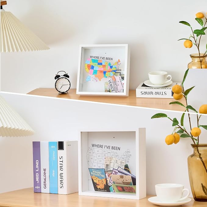 Where I've Been US Map Wooden Shadow Box Frame Wall Decoration, Travel - Image 7