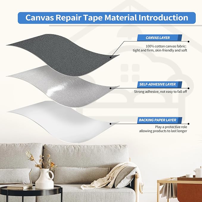 KING MOUNTAIN Canvas Repair Patch 16×60 Inch Self-Adhesive Waterproof Fabric - Image 3
