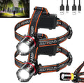 Rechargeable Headlamp 2 Pack, 3500LM Super Bright LED Headlight by Senduzll