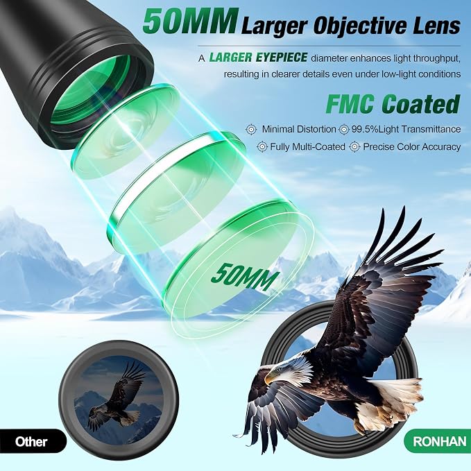 RONHAN Binoculars for Adults High Powered, Military HD Professional/Daily - Image 2