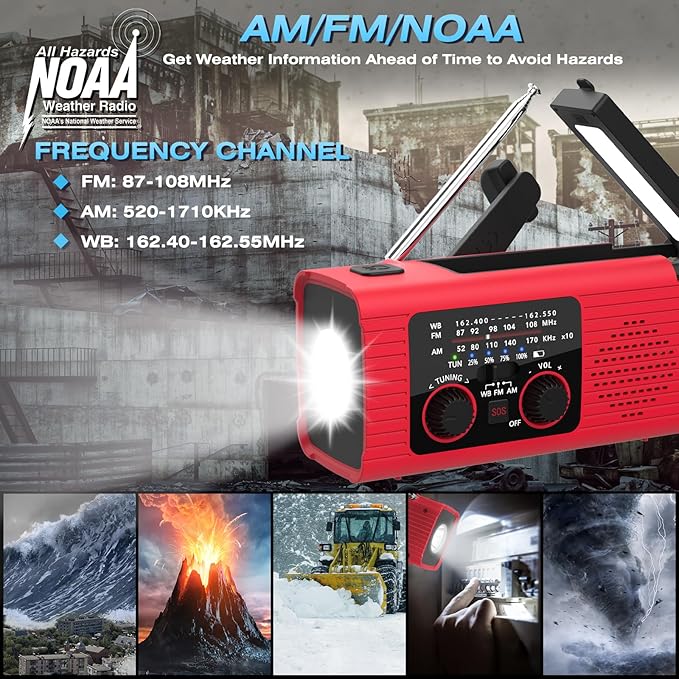 NITIGO Emergency Weather Radio NOAA AM FM WB - Image 2