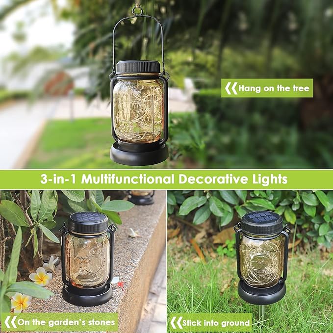 Mlambert 4 Pack Solar Hanging Lantern - Image 6