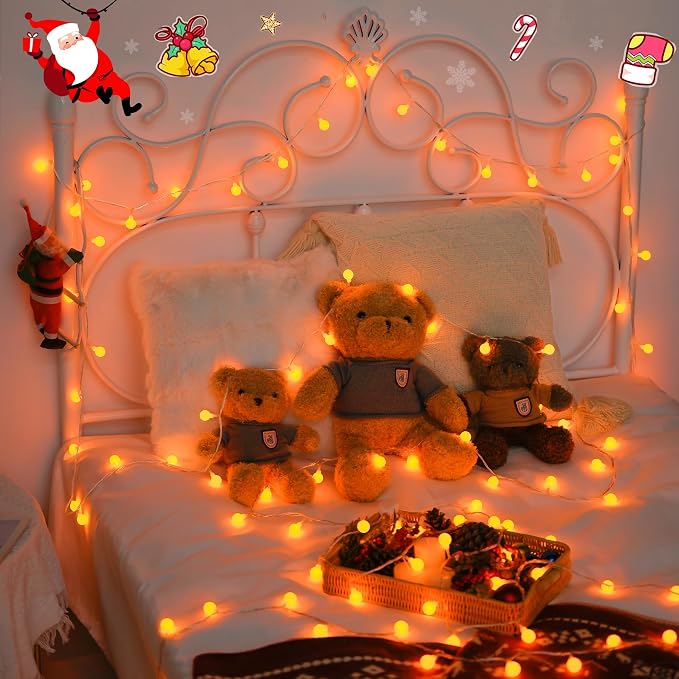 JMEXSUSS Orange String Lights Indoor, Connectable 100 LED Globe String Lights - Image 7