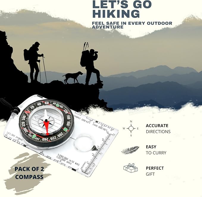 Trekker's Compass Crew Orienteering Compass, Magnetic Navigation Set - Image 2