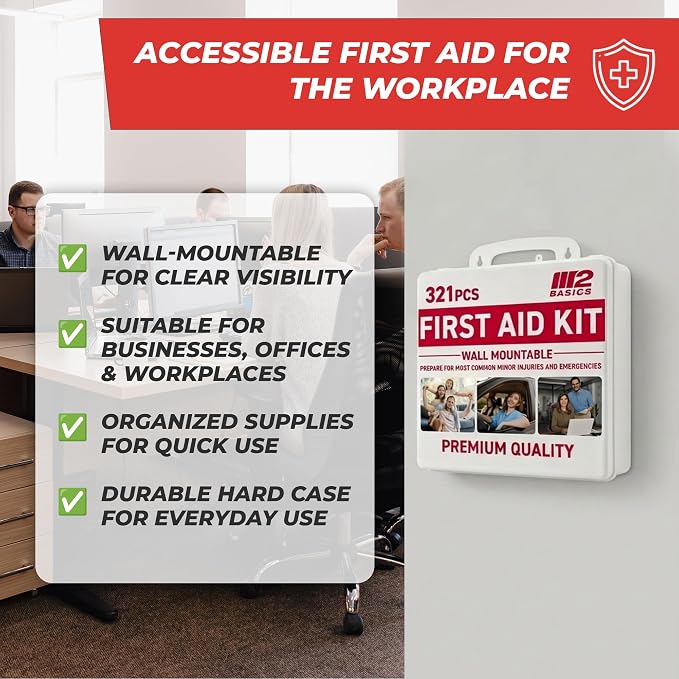 M2 BASICS Premium 321 Piece First Aid Kit, All Purpose Kit - Image 6