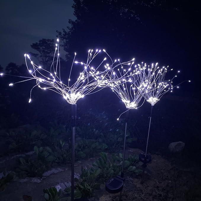 JJGoo Solar Firework Lights, 2 Pack 135 LEDs 2 Lighting Modes Solar Lights - Image 7