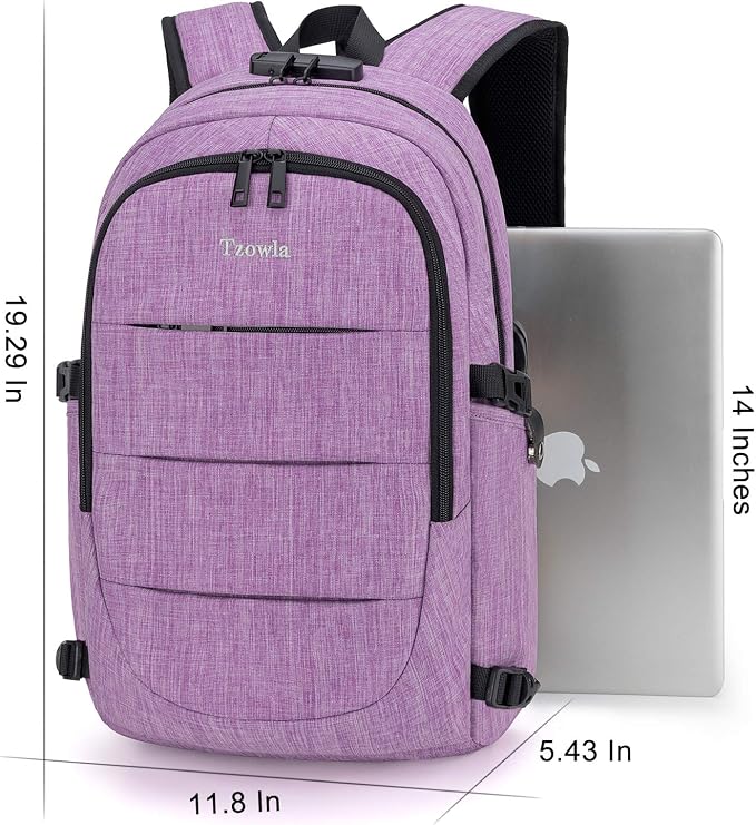 Tzowla Travel Laptop Backpack Water Resistant Anti-Theft Bag - Image 5