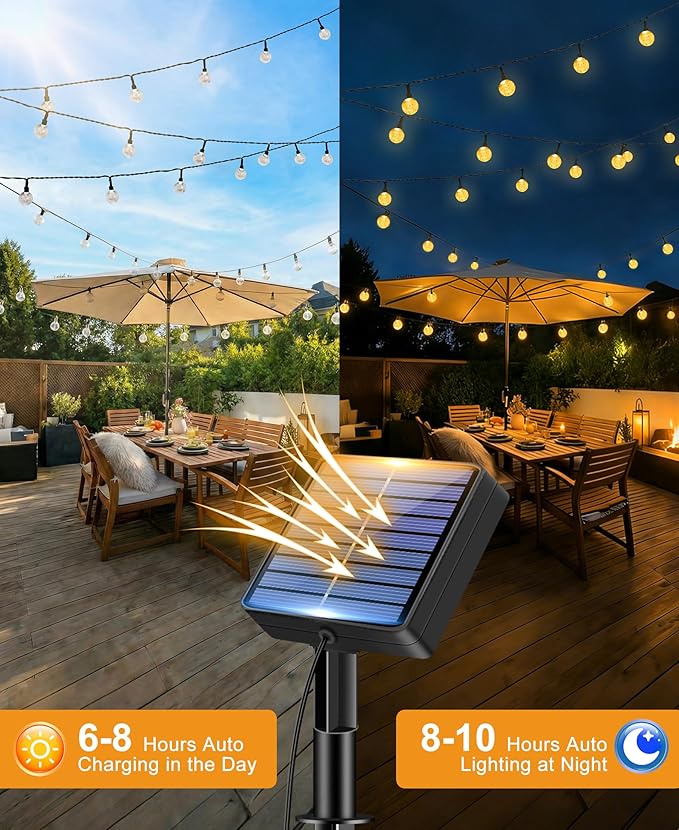 btfarm 2 Pack Solar String Lights Outdoor Waterproof, Total 98 FT 100 LED Solar - Image 3