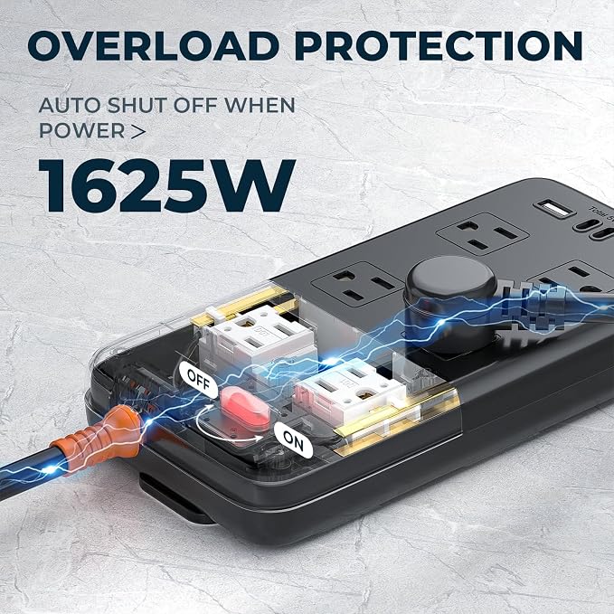 Outdoor Power Strip Weatherproof, IPX6 Waterproof Surge Protector - Image 3