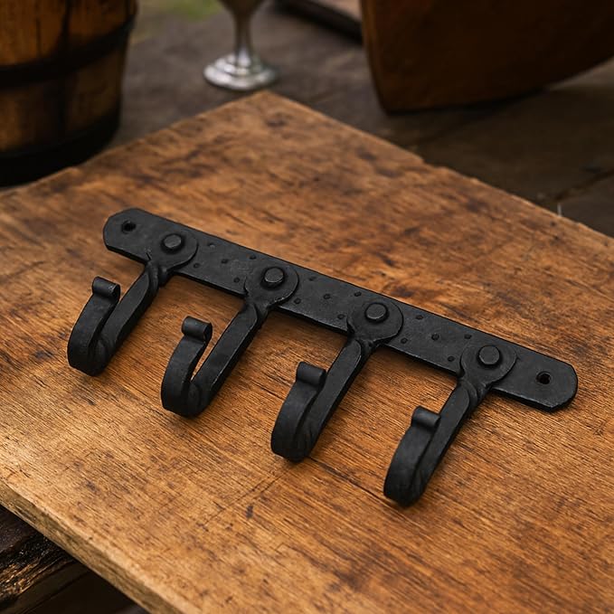 "Mystic Colonial Rustic Cast Iron Wall Mounted Coat Rack - Image 6