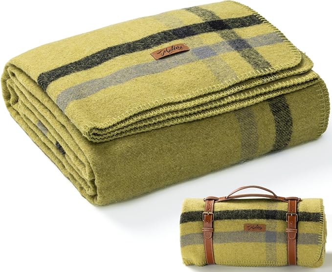 Molithe 100% Wool Blanket, Military Wool Blanket, Sporting Events, Survival Kits by EmbraceCozyWarmthandUltimateComfort