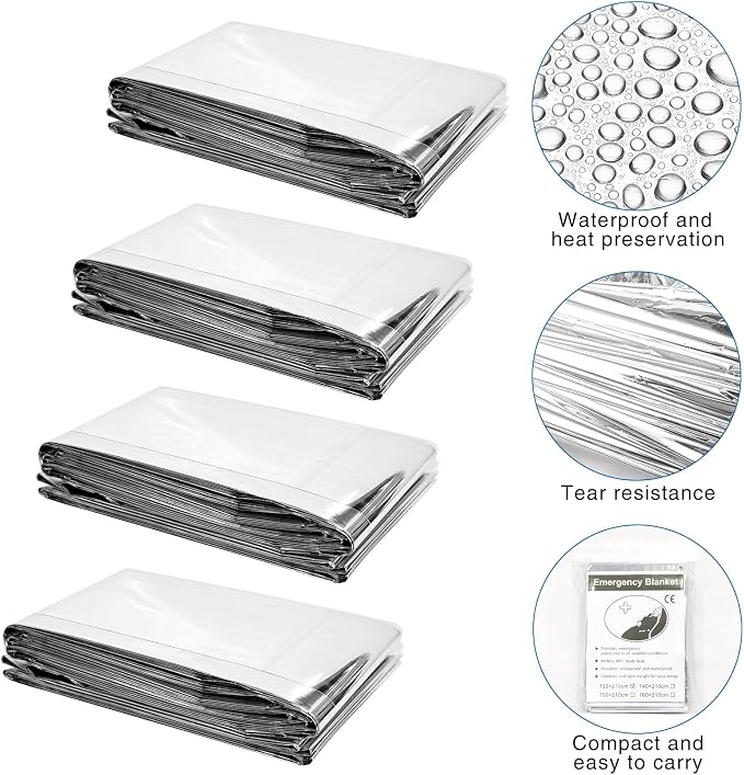 8 Pcs Emergency Mylar Thermal Blanket, High Reflectivity Survival Blanket - Image 4