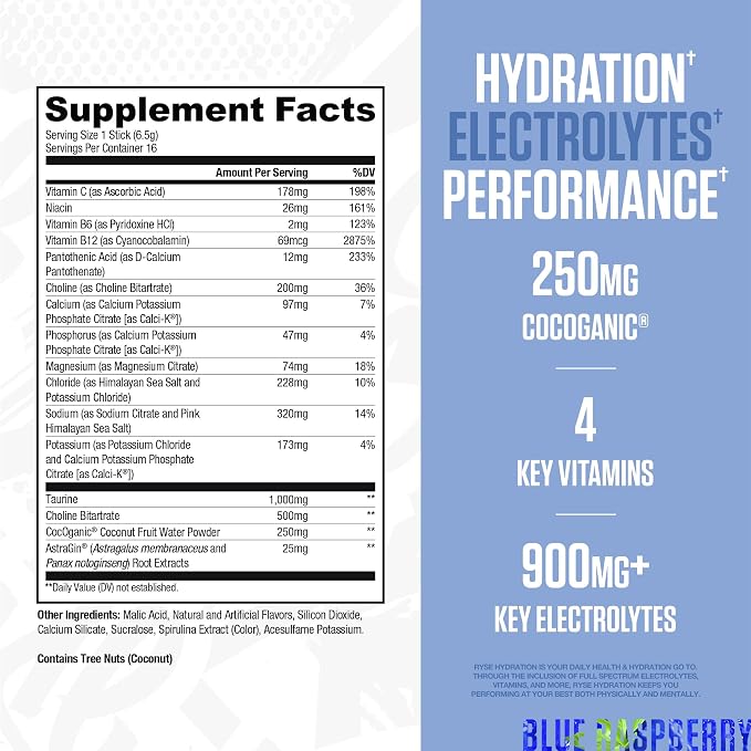 RYSE Hydration Electrolyte Powder Drink Mix Packets - Image 2