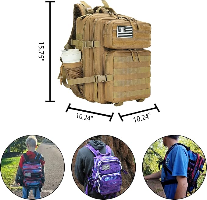 Lovelinks21 25L Military Tactical Backpack Small Assault Pack Molle Daypack - Image 2