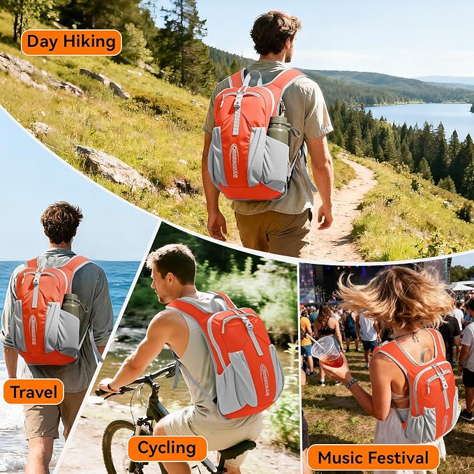 16L Small Hiking Backpack, CROSSGEAR Lightweight Waterproof Foldable Backpack - Image 9
