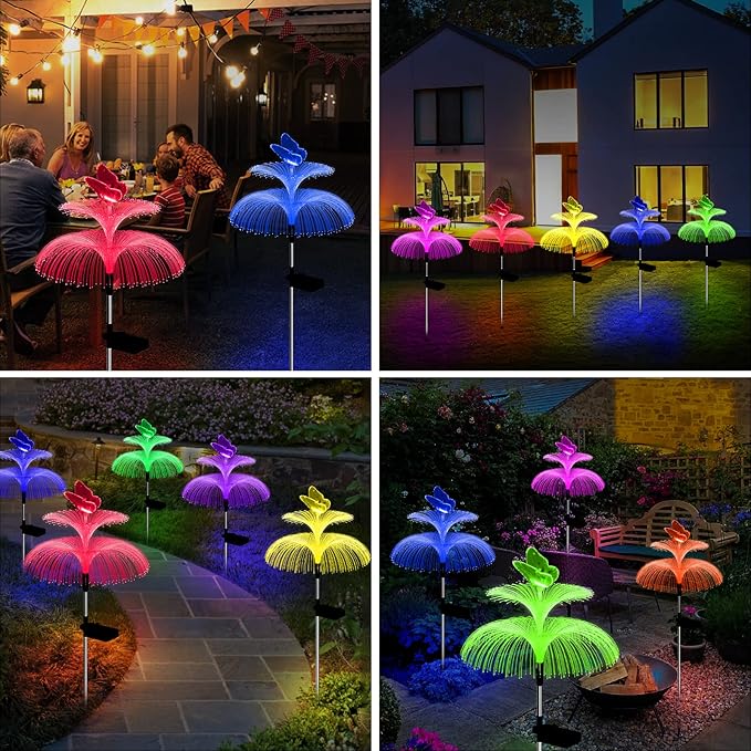 Weepong Solar Garden Lights Waterproof 3 Pack Solar Lights Outdoor Decorative 7 - Image 4