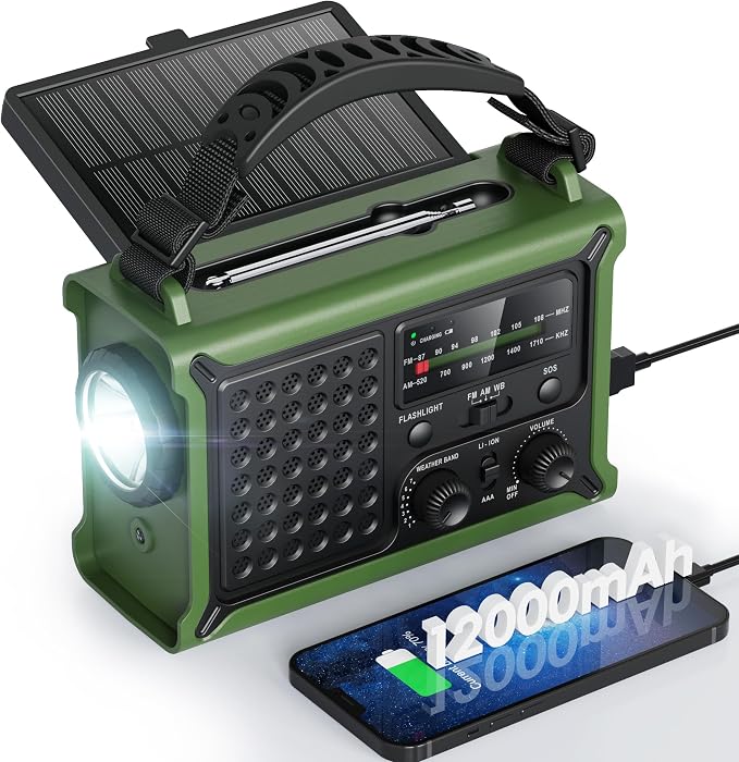 Raynic NOAA Weather Radio 12000mAh, Emergency Weather Radio by Raynic