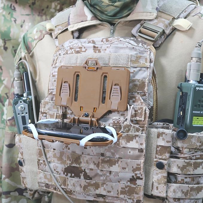 Phone Mount MOLLE Vest Plate Carrier Tactical Phone Holder, Quick Release Flip - Image 7