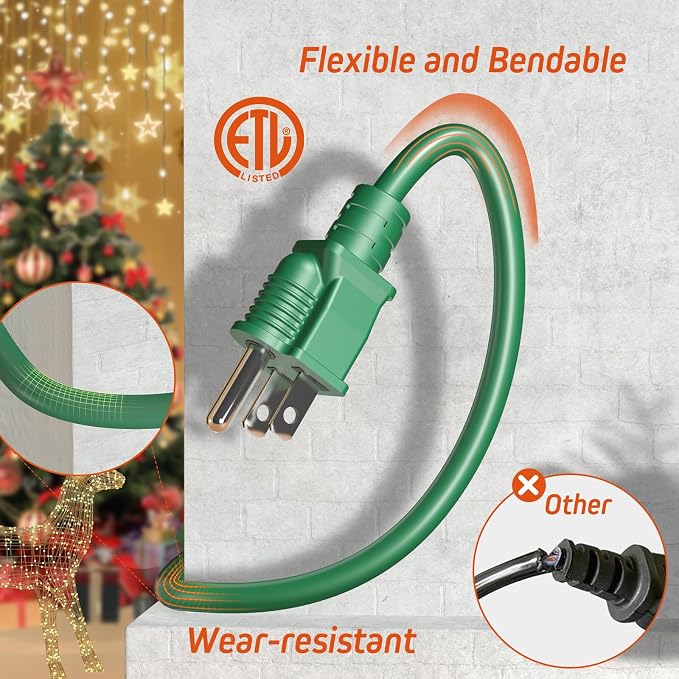 Eversimpleinc 1 to 4 Splitter Extension Cord, 3 Prong Plug - Image 6