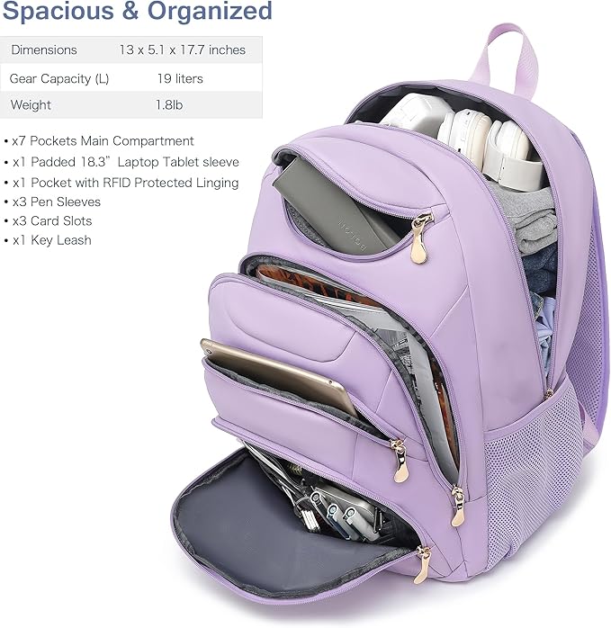 Boavan Laptop Backpack for women, 15.6inch Laptop Bag - Image 2