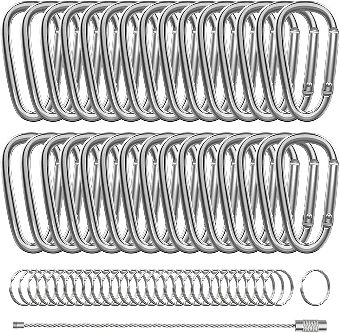 30PCS Aluminum Carabiner Clips by XIECHANEE
