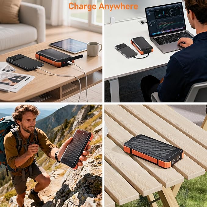 ERRBBIC Solar Charger Power Bank 49800mAh, 22.5W Portable Charger, 15W Wireless - Image 5