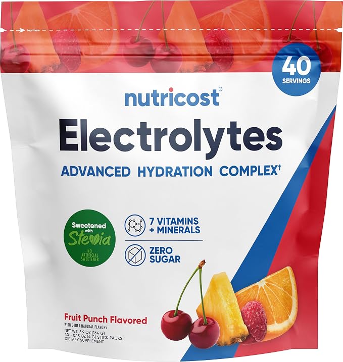 Nutricost Electrolytes Complex, Fruit Punch Flavored, 40 Stickpacks - Image 4