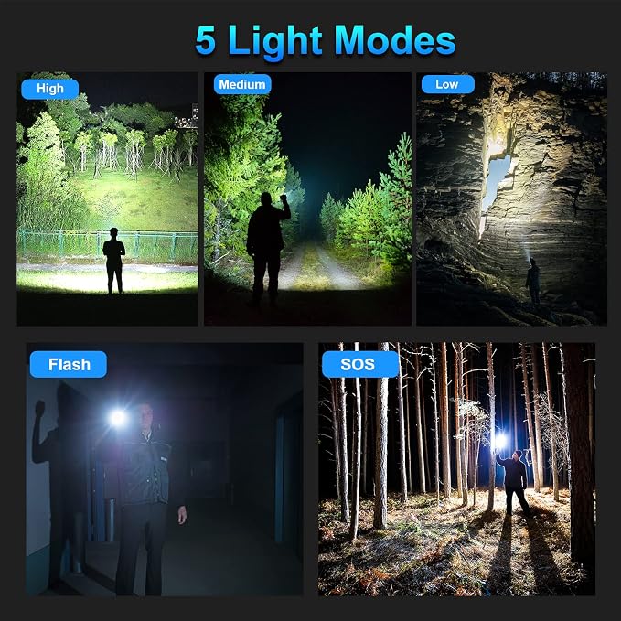 MILAOSHU Rechargeable Flashlights 90000 High Lumens - Image 5