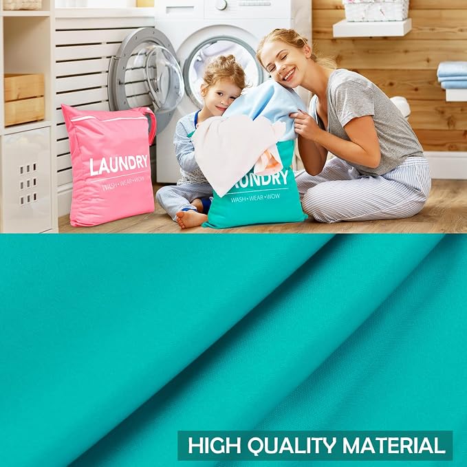 2 Pcs Large Travel Laundry Bag Waterproof Wet Dry Bag Washable Dirty Clothes Bag - Image 6