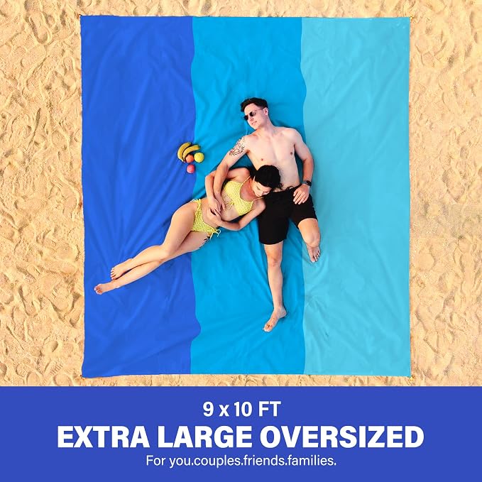 Famstar Beach Blanket Oversized Extra Large 10'X 9', Waterproof Sandproof Beach - Image 2