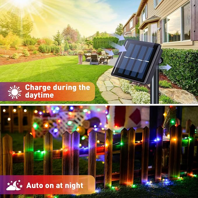 JMEXSUSS 2 Pack Solar Christmas Lights Outdoor Waterproof, Each 33FT 100 LED - Image 9