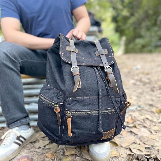 AUGUR High Capacity Canvas Vintage Backpack - Image 4