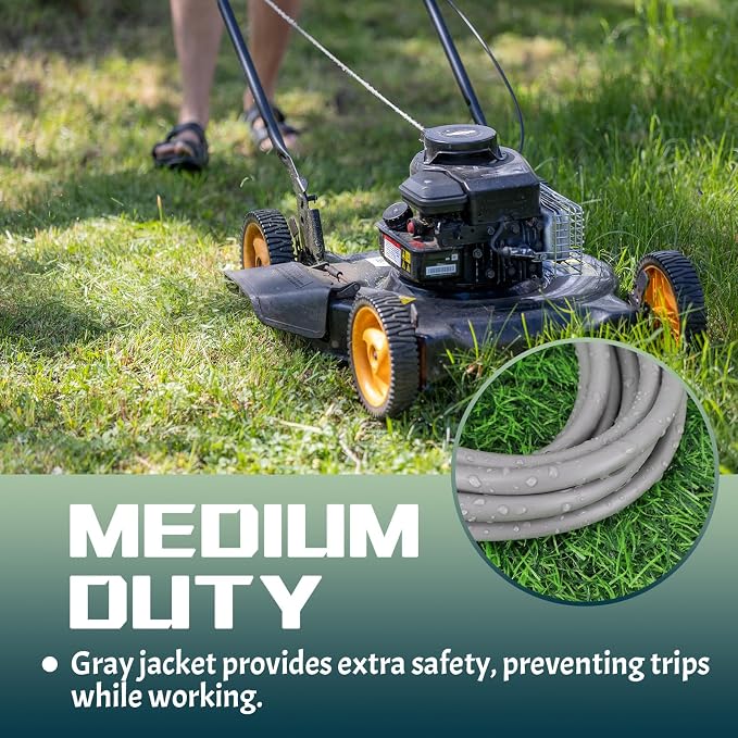 Indoor Outdoor Extension Cord 10 FT, 16/3 SJTW Weatherproof Grey Electrical - Image 6