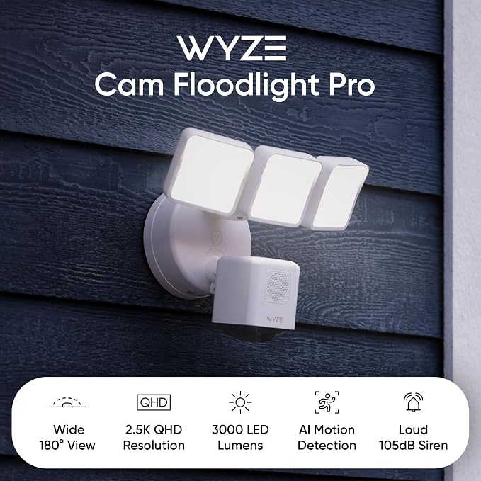 WYZE Floodlight Camera Pro, PCMag Editors' Choice 3000-Lumen LEDs, 2.5K HD - Image 3