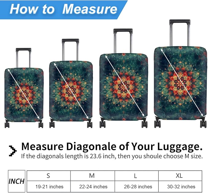 Luggage Cover Protector for 19-20 Inch Suitcases, TSA Approved Elastic Travel - Image 2
