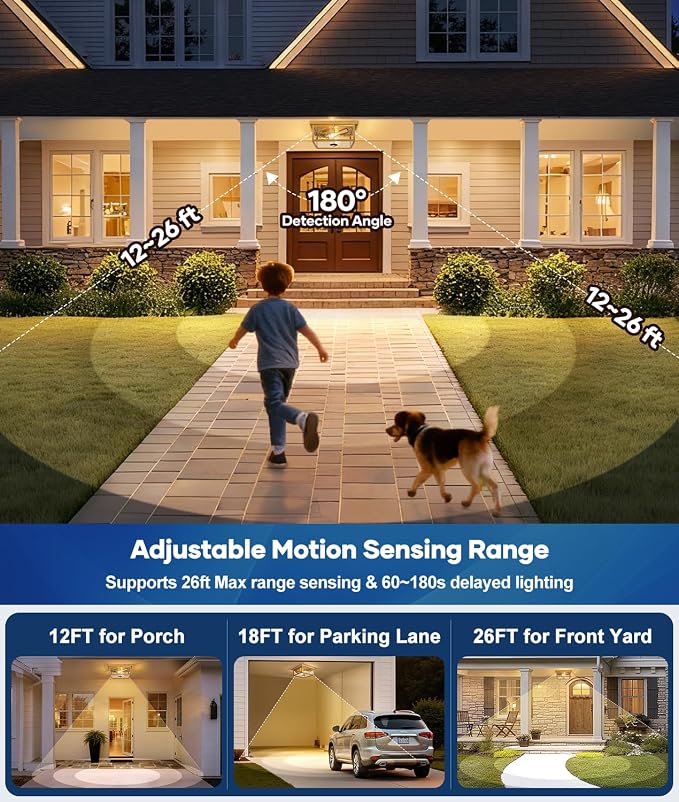 Lynnoland Motion Sensor Outdoor Ceiling Light - Image 3