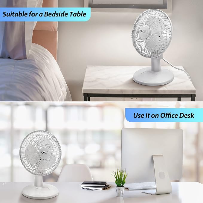 Comfort Zone CZ6D 6" Quiet Portable Indoor 2-Speed Desk Fan - Image 8