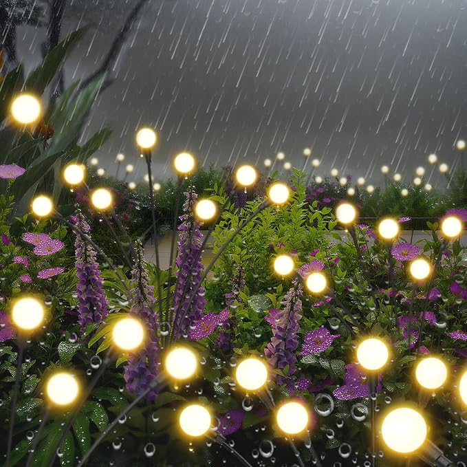 Solar Lights Outdoor-6Pack 48LEDs Solar Garden Firefly Lights Outside, Solar - Image 3