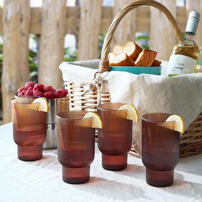 Shatterproof Acrylic Tall Drinking Glasses Set, European Style, Dishwasher Safe - Image 4