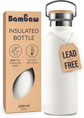 Bambaw Insulated Metal Water Bottle 32 oz, Double Wall 32 oz Water Bottle by Bambaw