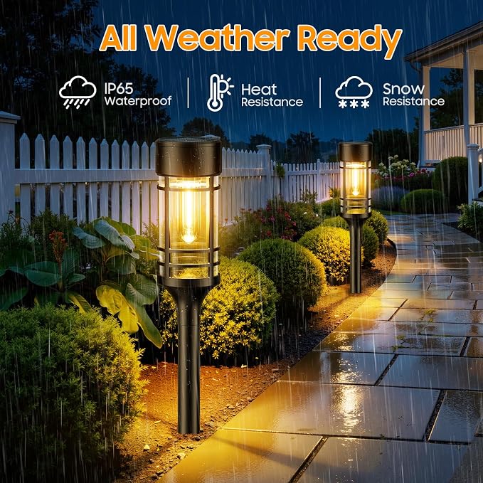 LETMY 12 Pack Solar Pathway Lights Outdoor, Solar Lights Outdoor Waterproof IP65 - Image 4
