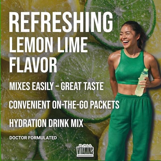 Dr. Price’s Electrolytes Powder Packets – Lemon Lime, 30 Packs | Sugar Free - Image 6