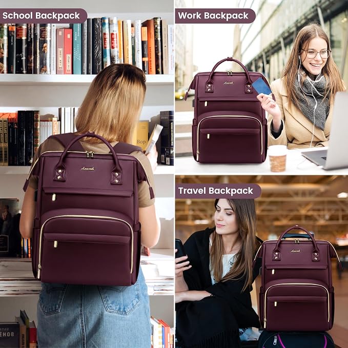 LOVEVOOK Leather Laptop Backpack - Image 7