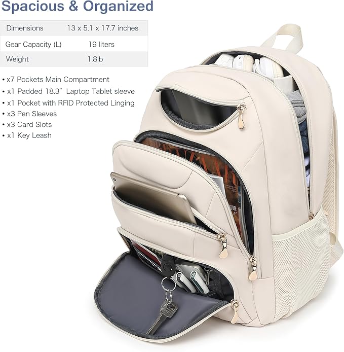 Boavan Laptop Backpack for women, 15.6 inch Laptop Bag - Image 2