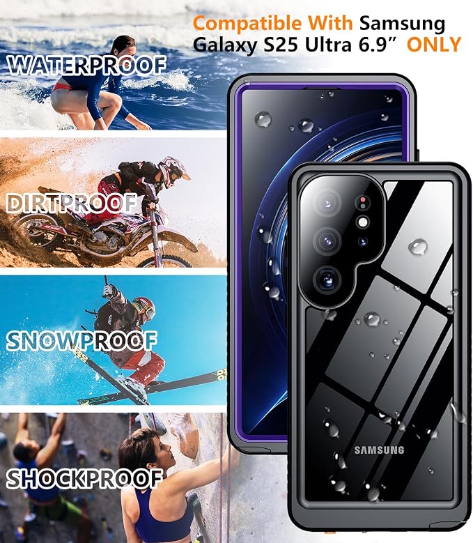 Temdan Designed for Samsung Galaxy S25 Ultra Case Waterproof, Built-in Lens & - Image 2