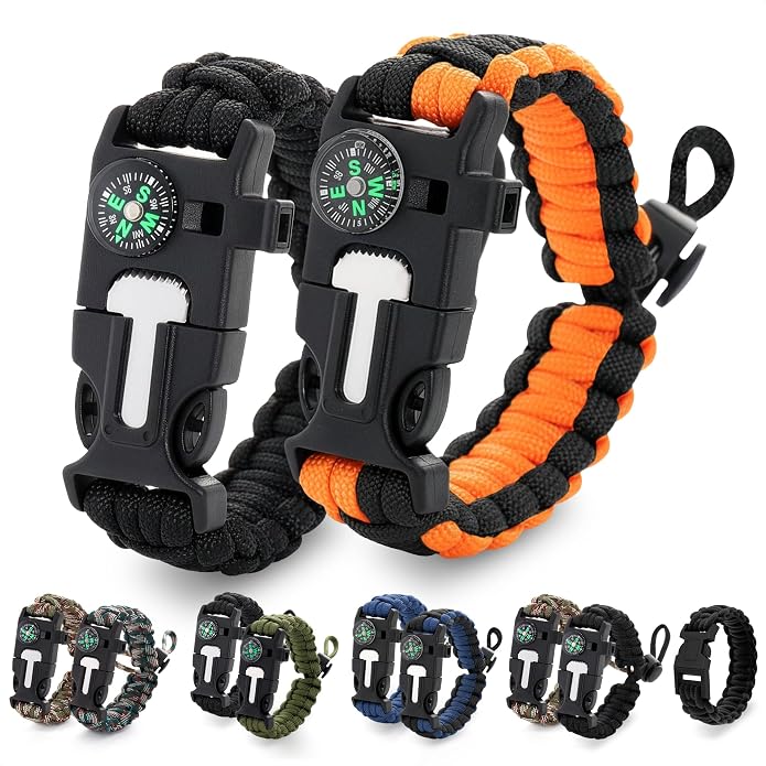 Paracord Bracelets for Men and Women – Adjustable Survival Paracord Bracelet by NADOBA
