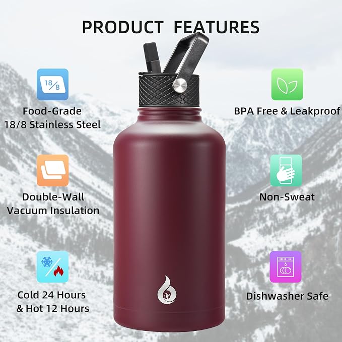 BJPKPK Half Gallon Insulated Water Bottles - Image 3